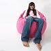 Red Foam Filled Single Bean Bag Cotton Drill