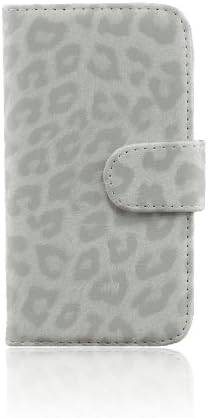 LiViTech(TM) Leopard Design PU Leather Wallet ID Holder Case Cover Stand for Samsung Galaxy S4 I9500 (8999) (White)