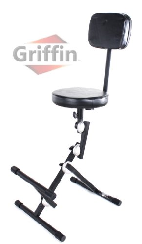 Musicians Seat Drum Throne Piano Bench Guitar Stool Chair Back Rest Keyboard