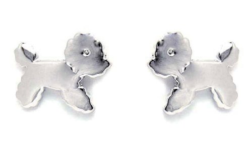 A Pair of Silver Toy Puppies Stud Earrings