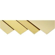 260 Brass Sheet, Unpolished (Mill) Finish, Half Hard Temper, 0.025" Thickness, 4" Width, 4" Length (Pack of 4)