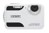 Pentax Optio WS80 Digitalkamera (10 Megapixel, 5-fach opt. Zoom, 6,9 cm (2,7 Zoll) Display, 1.5m wasserdicht, staubdicht) weiß/schwarz