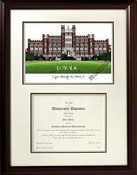 Loyola University, New Orleans Graduate Framed Lithograph w/ Diploma Opening