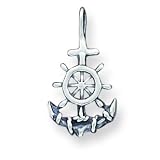 Sterling Silver Antiqued Anchor & Ship