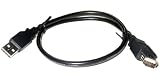Produkt-Bild: 2.0 USB Verl&auml;ngerung A-A Kabel PC Mp3 Handy Auto Laptop 50cm Schwarz