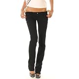 Hüftjeans Röhrenjeans Damenjeans Jeans Hose Gr 40/L Schwarz