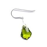 Baroque Olive Earrings Sterling Silver Swarovski Crystal Jewelry
