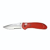 Benchmade Pardue Design Axis ComboEdge Griptilian Drop-Point with X15 T.N. Corrosion-Resistant Steel and Textured Orange Handle