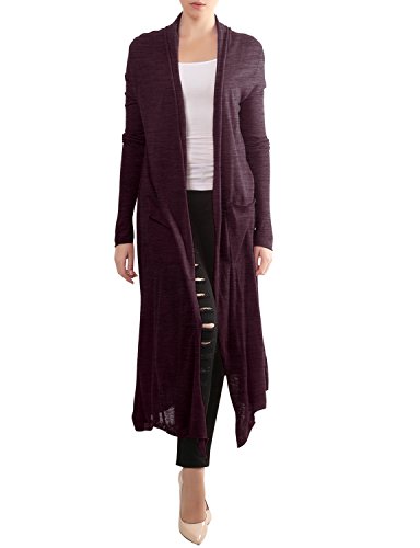 Thanth Womens Draped Open Front Stylish Long Knit Cardigan