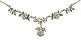 Vintage Inspired Michal Negrin Adorable Collar Necklace Decorated with Flower and Leaves Ornaments and Aurora Borealis Swarovski Crystals - Special Ordered and Shipped by Genuvo within 2 to 3 Weeks