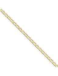 3.0 mm Solid 14K Yellow Gold High Polish Classic Mariner Link Chain Necklace 16" - 30" Available