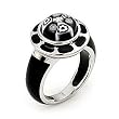 Millacreli Black and White Flower Ring