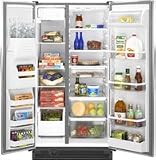 Maytag MSD2254VEY 22.0 cu. ft. Side by Side Refrigerator with Adjustable Spill-Catcher Shelves, Humidity-Controlled FreshLock Crisper, Store-N-Door Ice Dispensing System and External Ice/Water Dispenser with Electronic Controls: Monochromatic Stainless Steel