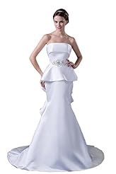 Strapless Mermaid Lace Peplum  Dress