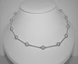 17 Sterling Silver Necklace With 7mm Sandblasted Beads and Tube Beads