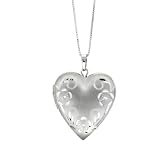 Karat Platinum Engraved Heart Locket, 18