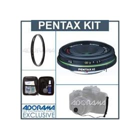Pentax SMCP-DA 40mm f 2.8 ED Black Limited Edition Lens Kit, with Tiffen 49mm UV Filter, Lens Cap... by 