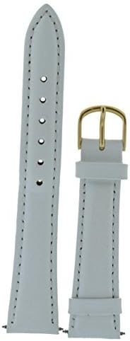 Genuine Leather Watch Strap 18MM In White Color Gold Buckle Fits Most Brands Timex, Michael Kors, Peugeot