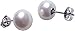 D'AMA Sterling Silver Stud Earrings, Button Freshwater Cultured Pearls AAA Quality