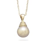 18 14K Yellow Gold Necklace and Pendant Featuring a 10mm Cultured South Sea Pearl