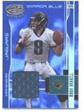 2003 Leaf Certified Materials Mirror Blue #62 Mark Brunell - Jacksonville Jaguars (Piece of Authentic Game Worn Jersey - Serial #d to 50)(Football Cards)