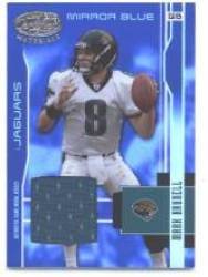 2003 Leaf Certified Materials Mirror Blue #62 Mark Brunell - Jacksonville Jaguars (Piece of Authentic Game Worn Jersey - Serial #d to 50)(Football Cards)