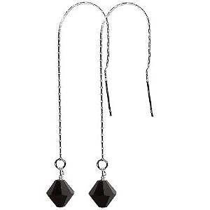 Stylish Black Swarovski Crystal Sterling Silver 2