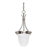 Buy Nuvo 60 394 Pendant Bell With Alabaster Glass, Brushed Nickel by Nuvo