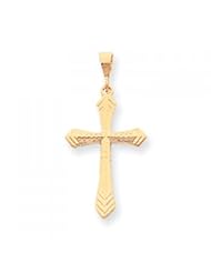 10k Yellow Gold Cross Charm - Religious Jewelry