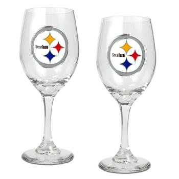 Pittsburgh Steelers NFL 2Pc Team Wine Glass Cup Set