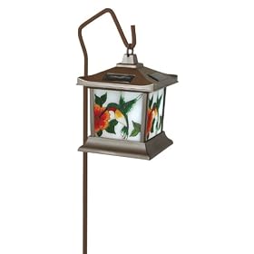 Moonrays 92271 Hummingbird Style Solar Light, Stained Glass Outdoor Lamp, Hummingbird, Stained Glass: Home Improvement