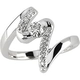 14k White Gold Moissanite Diamond Ring 4mm 1/4/ 1/10ct Sz 6 - JewelryWeb