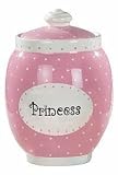 Pet Studio Pink Polka Dot Princess Ceramic Treat Jar