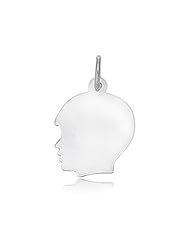 14K White Gold Boys Head Charm (18 x 28 mm)