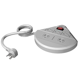 Westinghouse 00355 5-Outlet Corner Power Strip, White, 3 Ft