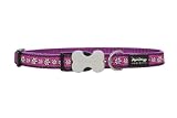 Red Dingo Designer Dog Collar, Medium, Daisy Chain Purple