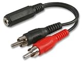3.5mm Stereo Jack Socket To 2x RCA Plugs Adaptor Lead - GVC