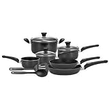 T-Fal Premier Collection Hard Enamel 11 Piece Cookware Set, Black