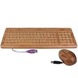 USB Real Wood Keyboard and 3-Button Optical Mouse Set