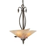 Capri - 3 Light Uplight Pendant Lighting Fixture - Black Walnut Bronze - Excavation Glass - B2837