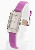 COACH Watches:Coach Bridle Mother of Pearl Dial Diamond Markers and Diamond Bezel Genuine Sued Leather Strap Women's Watch
