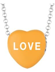 Sweethearts Enamel "Love" Heart on 16" Necklace Pendant with Gift Box