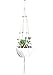 Hanpo Hemp Rope Macrame Plant Hanger Hanging Planter 4 Legs 59 Inch for 12-13 inch Plant Pot, Without Pot and Plant (Cream-Cotton)
