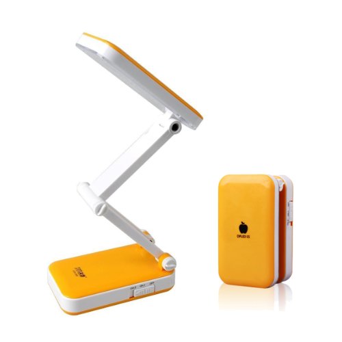 Greenery*Portable Eye Protection LED Desk Lamp,Reading Light,Foldable &Rechargeable,2 Brightness Settings--Orange