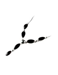 Crown Cut Cherry Amber Sterling Silver Necklace 19 Inches