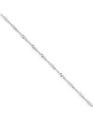 14k White Gold 24in 1.35mm Singapore Necklace Chain. Metal Wt- 2.1g