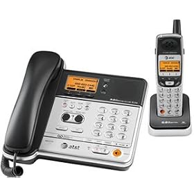 AT&T TL76108 5.8GHz TWO-LINE Digital Corded/Cordless Answering System (Titanium and Metallic Charcoal)