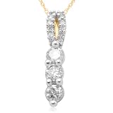 10k Yellow Gold Diamond 3-Stone Pendant (1/3 cttw, I-J Color, I3 Clarity), 18