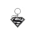 Black And Silver Superman Enamel Key Chain