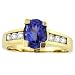 14k White Gold Oval Tanzanite and Diamond Ring 2.00 TCW